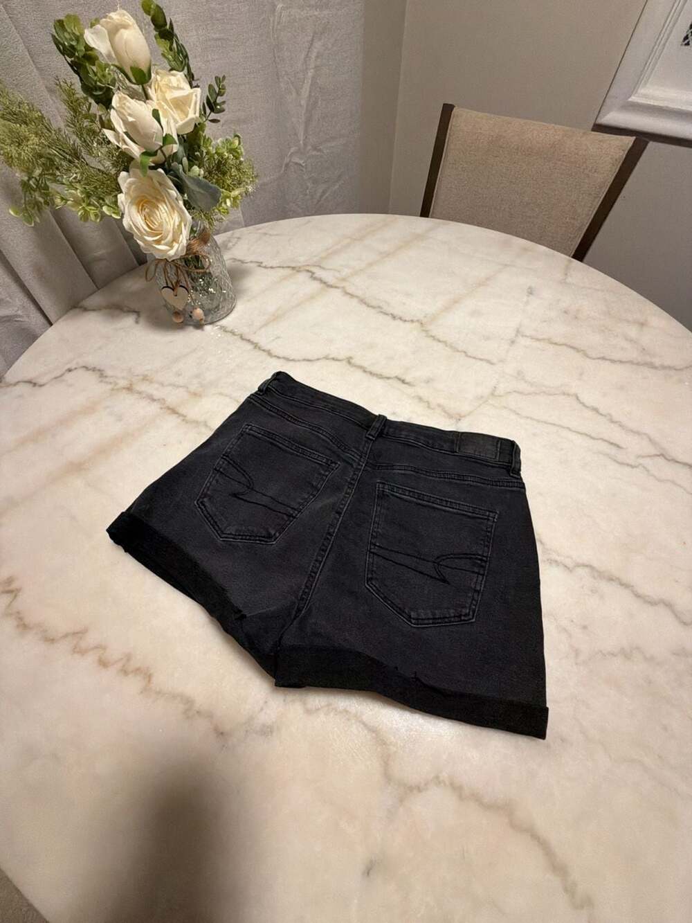 American Eagle High-Waisted Denim Mom Shorts